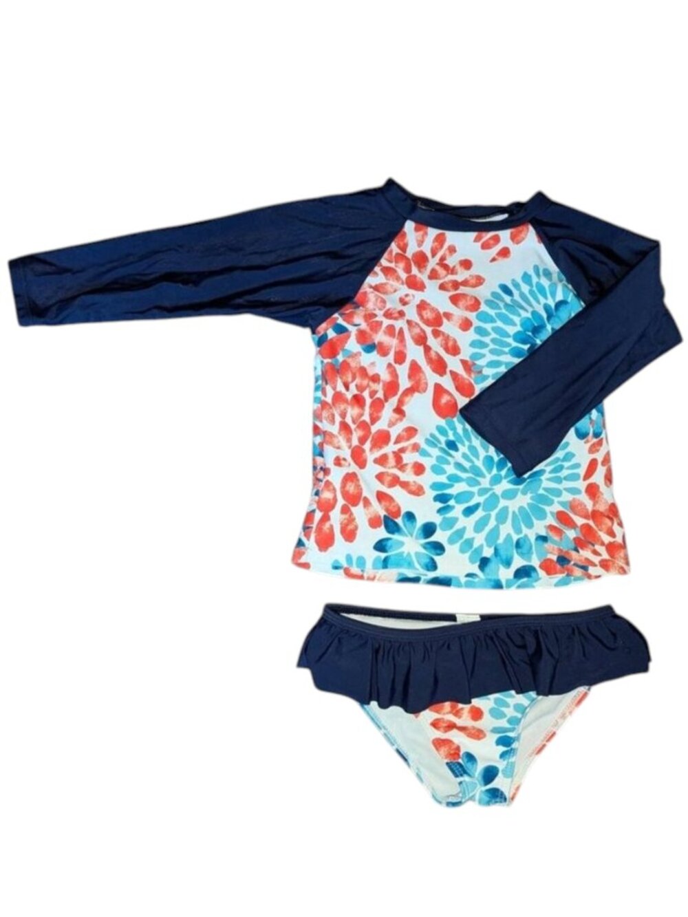 *3 FOR $9* 3/4 Sleeve Rash Guard 2 Piece Swimsuit Swimming Suit Swim Top Shirt